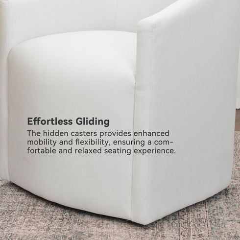 Rafa Performance Dining Chair with Casters – Comfortable Dining Armchair | Elegant Dining Chairs | Kinwell Furniture | Durable Performance Fabric